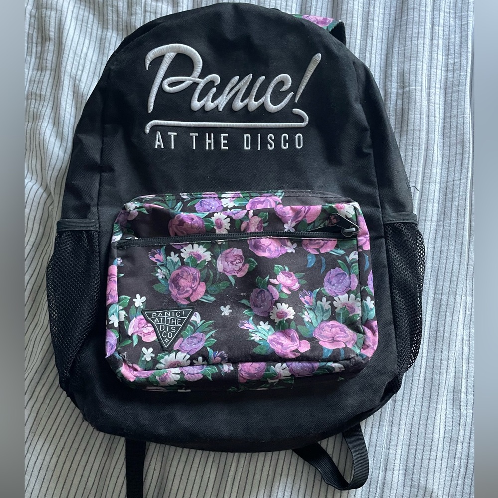 Panic! At The Disco Floral Embroidered Backpack Hot Topic